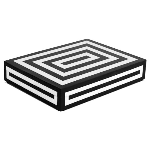 Handicrafts Home Decorative Box 8x6 – Photo Storage Box, Jewelry Organizer, Modern Decorative Storage Box with Lid, Bohemian Table Décor, Vintage Keepsake Box for Shelf or Coffee Table Décor - color: Concentric, size: 6 x 8 x 1.5 Inches