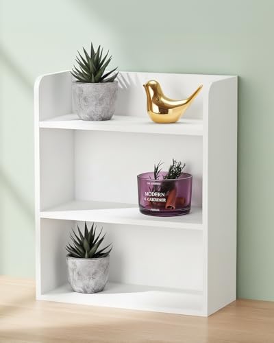 3-Tier Trinket Shelf, 10" x 12" Small Display Shelf for Wall or Countertop, Wooden Knick-Knack Shelves for Collectibles, Perfume & Crystal Storage, White - color: White