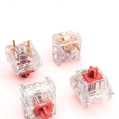Zhouwang Burgundy Linear Switches, 3-Pin Pre-Lubricated Linear Switches, Dustproof and Waterproof for Mechanical Keyboards. (36Pcs) - color: Crysta Red, size: 36Pcs