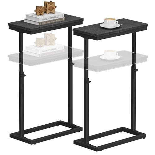 TUTOTAK End Table, Side Table, Tall Couch Table, Sofa Table, Living Room, Bed Room, Black TB01BK0832 - color: Black, size: 2 Pack, style: Ordinary