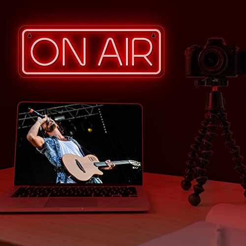 Lumoonosity On Air Neon Sign - Live Streaming/Recording Light Sign for Twitch, Tiktok, Youtube Streamers/Gamers - Red Cool On Air Led Light for Studio, Bedroom, Game Room Decor