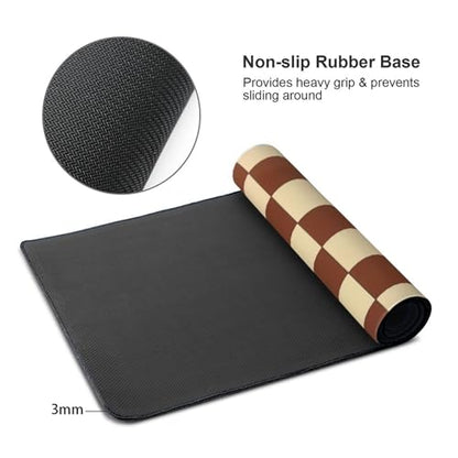 Brown Beige Checkered Mouse Pad Large Desk Mat for Keyboard and Mouse Non-Slip Gaming Mousepad Office Desk Accessories for Computer 35.4x15.7Inch - color: Brown Beige Checkered