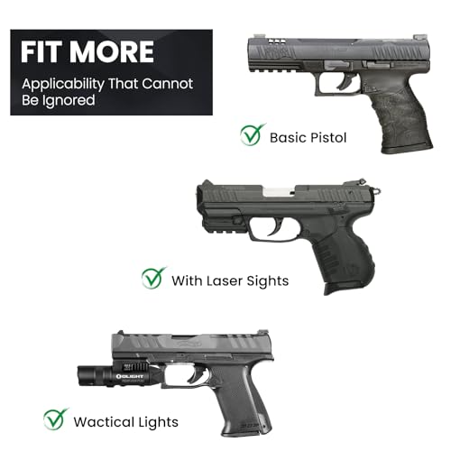 UNITEDPOWER Wall Mount Pistol Rack, 4 Handgun Holder for Gun Cabinet Storage, Revolvers Safe Organizer, Metal Gun Stand Fit Most Pistols With Laser Sights