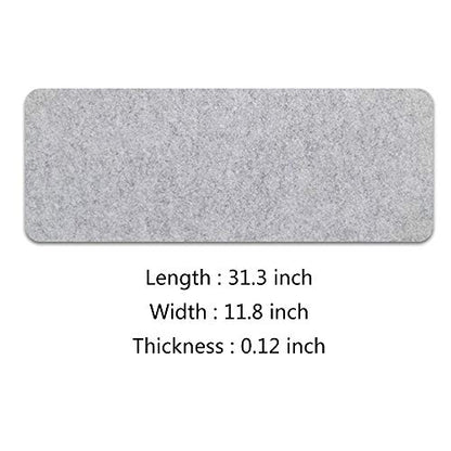 Extended Gaming Mouse Pad, Non-Slip Desk Pad, Desktop Protector, Writing Mat, Felt Desk Mat for Office and Home, 0.12 Inch Thick (Light Gray)