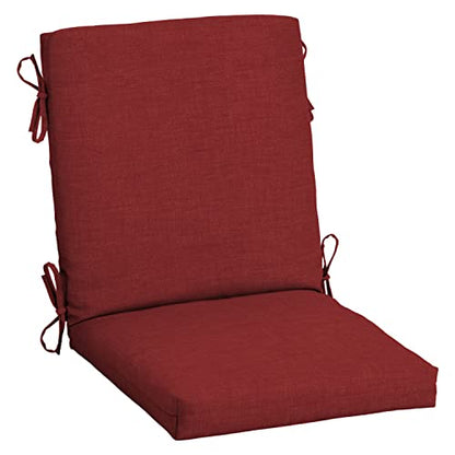 Arden Outdoor Midback Chair Cushion, 18 x 16.5, Water Repellent, Fade Resistant 18 x 16.5, Ruby Red Leala - color: Ruby Red Leala