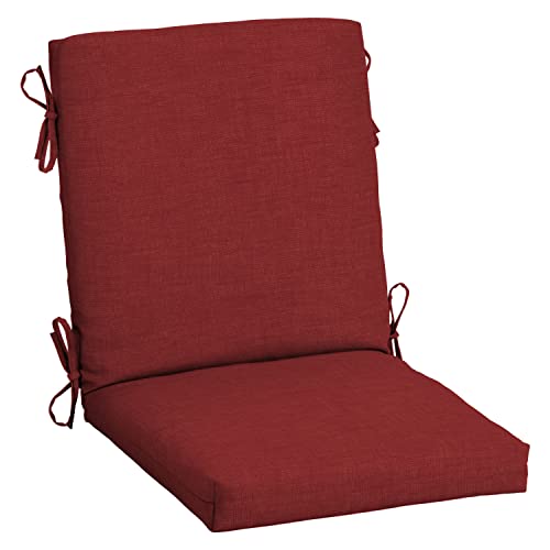 Arden Outdoor Midback Chair Cushion, 18 x 16.5, Water Repellent, Fade Resistant 18 x 16.5, Ruby Red Leala - color: Ruby Red Leala