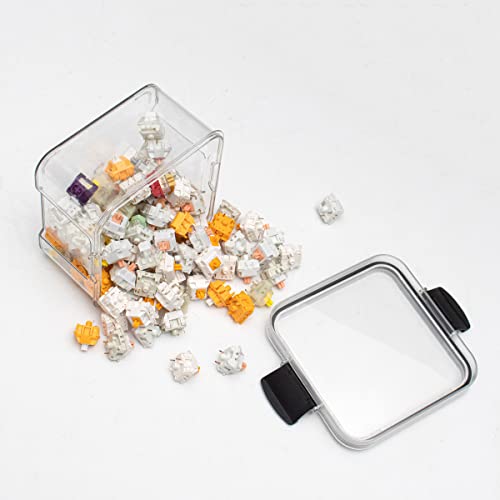 Sumgsn Keyboard Switch Container Switch Storage Box Mechanical Keyboard Keycap Switches Storage Box Transparent Plastic Sealed (460ml) - color: 460ml-1pcs