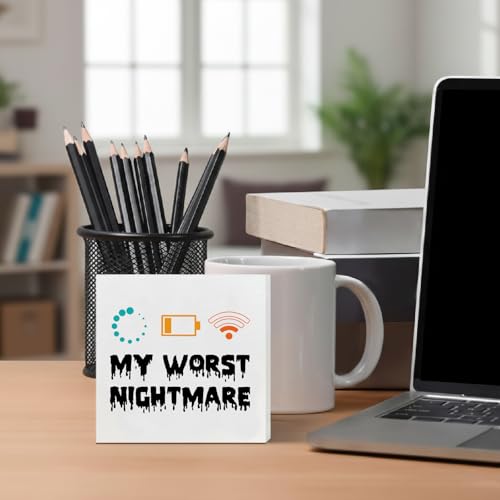 Funny Gaming Gifts for Gamers, My Worst Nightmare Playroom Home Wooden Box Sign Decor, Gaming Room Desk Decor