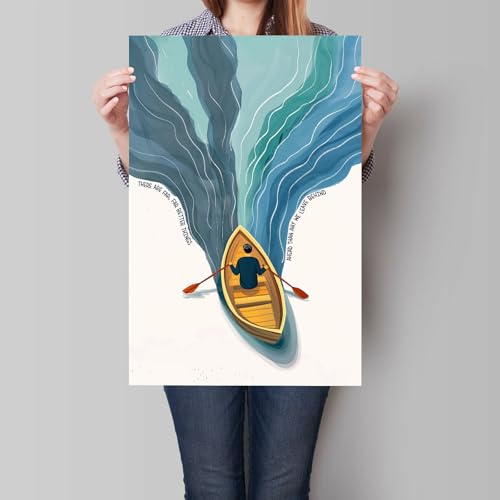 Rowboat Canvas Wall Art Mental Health Quote Posters Daily Affirmation Positive Print Painting, Uplifting Motivational Quotes Poster Inspirational Wall Decor Picture 12x16in Unframed - color: Rowboat Unframed, size: 12"L x 16"W