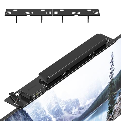 CABTE Adjustable Steel TV Top Shelf, Floating TV Stand, Universal Monitor Shelf for Soundbar, Game Console, Cable Box, Router Shelves (33.86X4.72inch) | Universal Monitor Shelf for Game Console, Cable Box, Router Shelves (33.86X4.72inch) - style: 33.86X4.