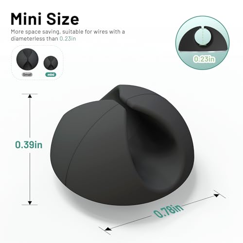 18 Pack Mini Cable Clips, Znben Cord Organizer Holder Adhesive Cord Management Charger Wire Holder Clips for Desk, Home, Office, Car, Cubicle, Nightstand Black - color: Black, size: Mini