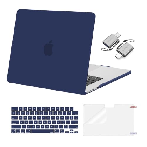 MOSISO Compatible with MacBook Air 15 inch Case M5 2026 M4 2025 M3 M2 2024 2023 A3448 A3241 A3114 A2941, Hard Shell&Keyboard Cover&Screen Film&Type C, Great for Study Travel Work, Navy Blue - color: Navy Blue