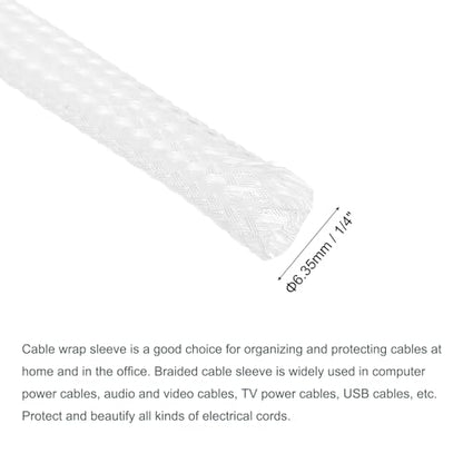uxcell Expandable Sleeving, 1/4-inch 100ft Cable Sleeve, Clear - color: Clear, size: 1/4" x 100 Ft