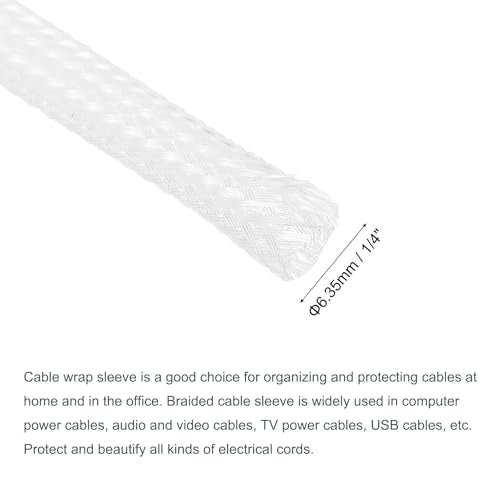 uxcell Expandable Sleeving, 1/4-inch 100ft Cable Sleeve, Clear - color: Clear, size: 1/4" x 100 Ft