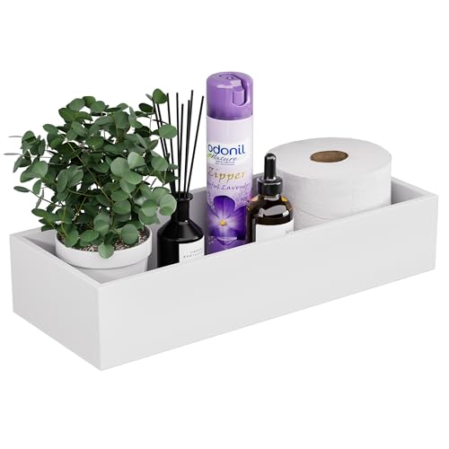 ZHWS Toilet Paper Basket, Bathroom Basket, Toilet Tank Tray for Storage Toiletries, Back of Toilet Organizer, Bathroom Vanity Tray for Makeup, Decorative Tray, Toilet Tank Basket 15" x 6" x 3 White - color: White, size: 15" x 6" x 3"