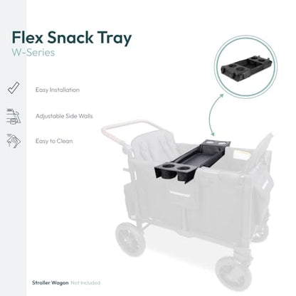WONDERFOLD Flex Snack Tray for W4 Stroller Wagon with Convertible Cup Holders & Adjustable Sidewalls to Maximize Space, Easy to Install, Easy to Clean - size: W4 Flex