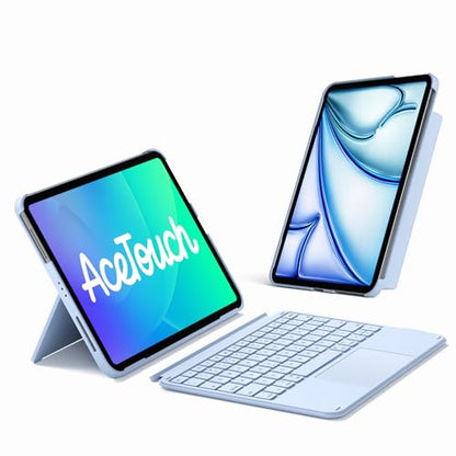 Inateck for iPad (A16) 11th/10th Gen 450g Ultralight Keyboard Case, Air 11" 2026 M4 /M3/M2, Air 5/4th, Pro 11 4/3/2/1th,1 Second Magnetic Detachable Keyboard with Touchpad, AceTouch, Blue - color: Light blue