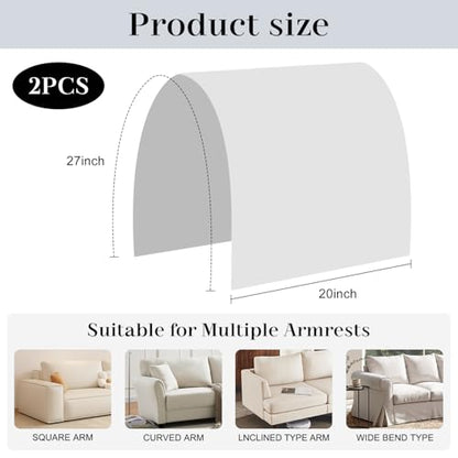 Couch Arm Covers Sofa Arm Covers Set of 2, Waterproof Couch Cover Armchair Cover for Recliner, Non Slip Sofa Headrest Covers Armrest Cover Couch Slipcover Protector, Gray - color: Grey