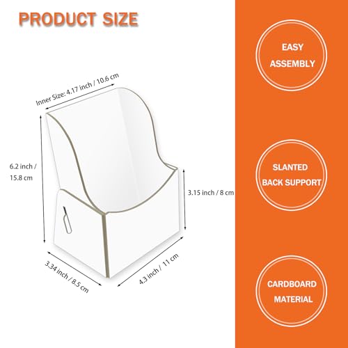 4 Pcs Cardboard Brochure Holder 4 Inches Brochure Display Stand Countertop Organizer for Pamphlet, Flyer, Booklet, Menu