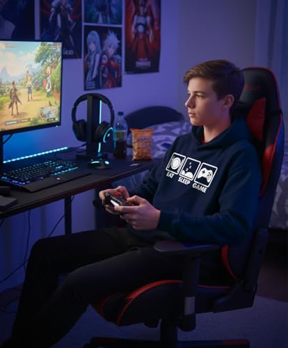 Tstars Eat Sleep Game Hoodie for Men and Teens Funny Gamer Pullover Cool Gaming Apparel Hoodies Boys - color: Blue, size: XX-Large