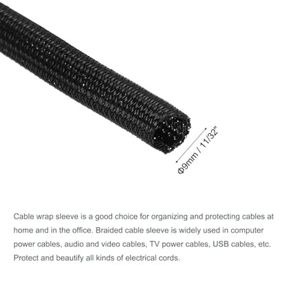 MECCANIXITY Split Sleeve Wire Loom 11/32" 25Ft Black Self Wrapping Braided Sleeve UL94-V2 Fireproof PET Sleeving for Automotive, Home Cable Management - color: Black, size: 11/32 Inch x 25Ft