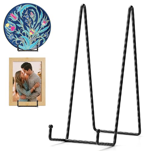 Plate Stands for Display, 10 inch Display Stand | Metal Decorative Plate Stand, Black Frame Stand for Picture, Book, Photo（3Pack） - color: Black, size: 10 inch(3 pack)