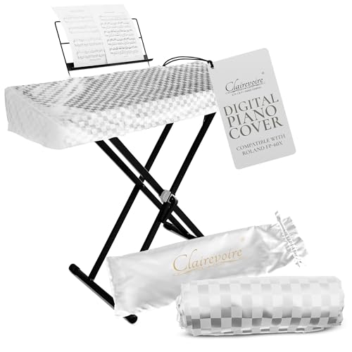 Clairevoire Digital Piano Cover, Piano Keyboard Covers -Protective for Roland Piano Covers FP Series, Durable and Waterproof Piano Keyboard Dust Cover, Piano Keyboard Case -Roland FP-60X Pearl White - color: Pearl White, size: FP-60X