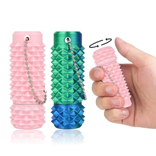 Little Ouchies Pain Stim Fidget Toy, 3D Printed Pocket Spiky Keychain with Clicker Button Spinner Sensory Toys for Anxiety Focus & Stress Reduction Novelty Gifts(F2) - color: F2