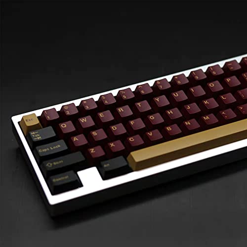 Sumgsn 163 Keys Double Shot Keycaps Cherry Profile Red Samurai Keycaps Set Fit for 61/64/87/104/108 Cherry Mx Switches ISO ANSI Layout Mechanical Keyboard - color: Red Samurai Keycaps