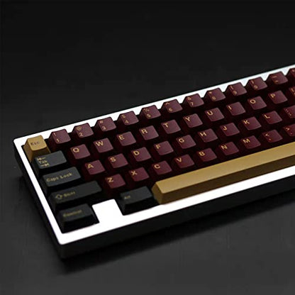 Sumgsn 163 Keys Double Shot Keycaps Cherry Profile Red Samurai Keycaps Set Fit for 61/64/87/104/108 Cherry Mx Switches ISO ANSI Layout Mechanical Keyboard - color: Red Samurai Keycaps