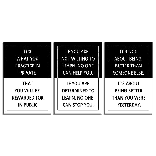 Motivational Wall Art 3 Piece Black & White Entrepreneur quote Inspirational Poster Canvas Prints Artwork for Office Living Room Modern Home Decor Painting Pictures Stretched and Framed[48''Wx 24''H] - color: Inspirational-7, size: 24.00" x 48.00"