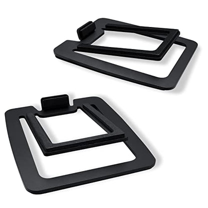 Sanyun SW601 15° Tilted Desk Speaker Stands for Compact 2''-3'' Computer PC Bookshelf Monitor Speakers, Steel Metal Base & Damping Foam Padding (Pair, Black) - color: Black