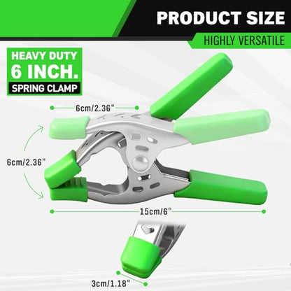 SWANLAKE 16-Piece 6 inch Spring Clamp, Heavy Duty Metal Spring Clamps, Backdrop Clips, 2.4 inch Jaw Opening - style: 16PCS 6inch