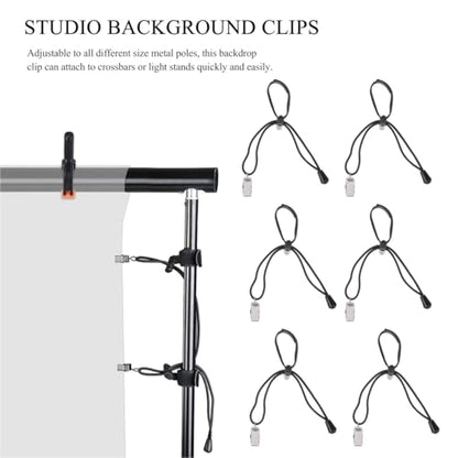 OSALADI 12 Pack Background Clips Multi-Function Nylon Fabric Clamps for Backdrops Adjustable a-Shape Holder for Crossbars and Light Stands for Photography Studio Video Production Digital Photo Shoot