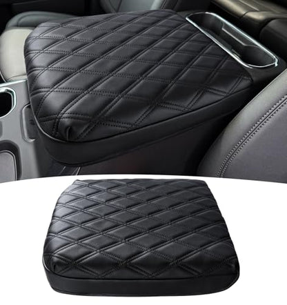 Center Console Armrest Cover for Chevy Chevrolet Silverado/GMC Sierra 2019-2026, Tahoe & Suburban & Yukon 2021-2026, PU Leather Middle Console Cover Protector Pad, Truck Interior Accessories - style: Bucket Seat 2019+