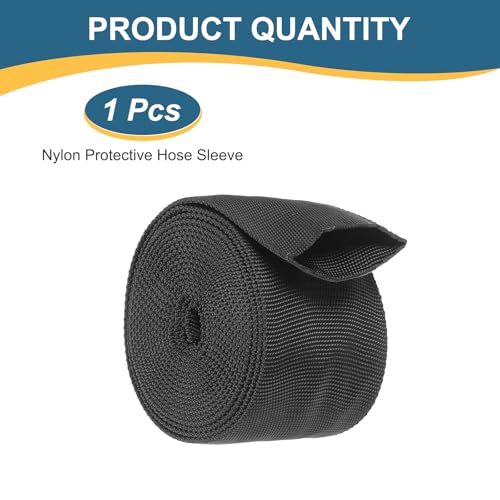HARFINGTON Nylon Protective Hose Sleeve 1.5" ID 10FT Cable Cover Sheath Hydraulic Hose Protector Wrap for Welding Cord Tig Torch Hydraulic, Black - size: 1.5" ID 10FT