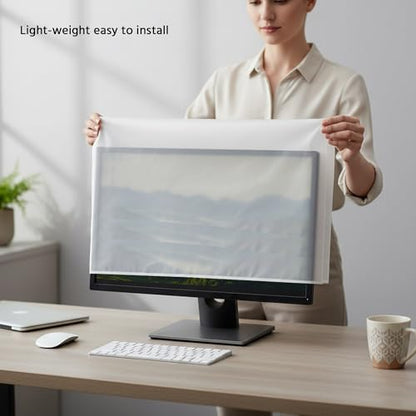 Monitor Dust Cover, LCD/LED HD Antistatic Vinyl Flat-Screen Computer Monitor Water Proof Protective Case Compatible with 24" iMac Desktop and Accessories(24W x18H x3D) - size: 23"-24" in