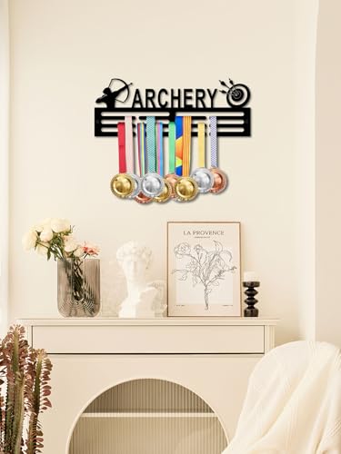 Resama Medal Hanger Holder Display Wall Rack Frame Shelf-Medal Hanger Awards Ribbon Soccer,Gymnastics,Holder Display Rack for 60 Medals - color: Archery