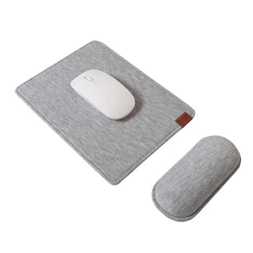 SenseAGE Detachable Ergonomic Mouse Pad with Wrist Rest Support, Adjustable Placement for Pain Relief, Non-Slip Base, for Computer & Laptop, Office Desk Accessories, 9.7 x 7.3 in (Light Grey) - color: Light Grey