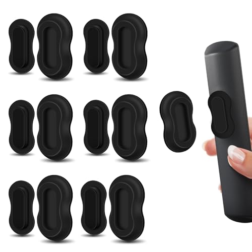 HOTEC 6 Pack Magnetic Remote Control Holder Wall Mount, Upgraded No Drill Self-Adhesive TV Remote Organizer, Universal Storage for TV, Fan, AC, Media & RV Accessories, Black - color: Black