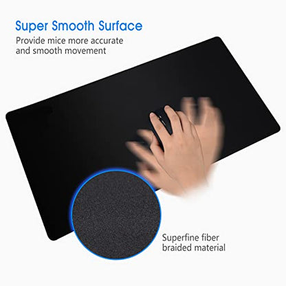 Large Gaming Mouse Pad & Desk Mat (31.5"x11.8") - Non-Slip Rubber Base, Stitched Edge - Black Mousepad for PC, Computer Gaming & Office Work - color: 31.5x11.8black