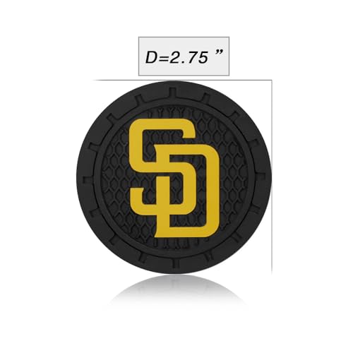 Car Cup Holder Coasters for San Diego Padres Baseball Fans, Padres Car Coasters for Cup Holder Insert Silicone Non-Slip - color: 11pa12dr