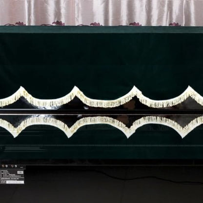 Piano Keyboard Non-Dirt Cover – Half-Covered Durable Split Curtain Design for Grand Pianos,Velvet Fabric 70x29in(Dark Green/Violet/Black)(Green) - color: Green