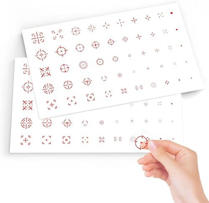 100PCS No Scope Aim Assist Stickers – Static Cling Crosshair Decals for FPS Games, Reusable 1–2cm Aiming Dots for Monitors, PC, PS5, Xbox, Switch – No Glue, Screen Safe