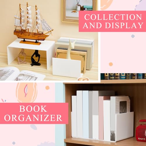 RattanView 3 Pcs Extra Large 12, 11, 10.25 Inch White Acrylic Display Risers Rectangular Acrylic Shelf Riser Display Stands 5 mm Thick for Collectibles Figures Cupcakes Plants