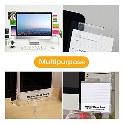 Monitor Memo Boards for Computer, Set of 2 (Left & Right) Multifunction Acrylic Screen Message Reminder Pad Side Panels Phone Holder - Utility Organizer for Office Desktop, Gift of 1 Pack Sticky Notes - style: Left + Right