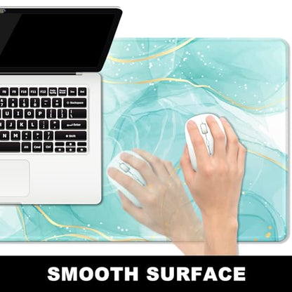 BOSOBO Desk Pad, XXL Gaming Mouse Mat, Desktop Full Cover, Art Gold Teal Marble - color: Art Gold Teal Marble, size: XL - 31.5 x 11.8 Inches