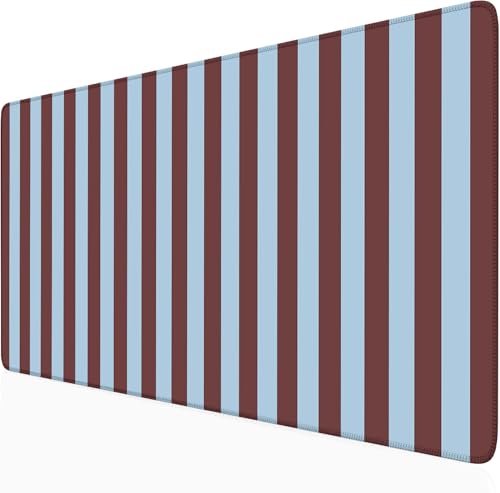 Maroon Striped Desk Mat Cute Pastel XXL Large Gaming Mouse Pad Desk Pad Kawaii Cozy Aesthetic Keyboard Laptop Computer Mat Home Office Decor for Women - color: A7- Maroon