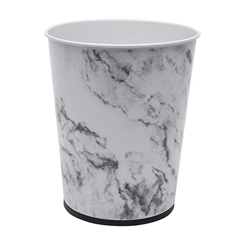 Bath Bliss 5 Liter Small Wastebasket | 2 Pack | Round Open Top | Trash Can | Bathroom | Bedroom | Kitchen | Office | Dorm | Disposal Waste Bin | Garbage | Marble - color: Marble, size: 2 Pack