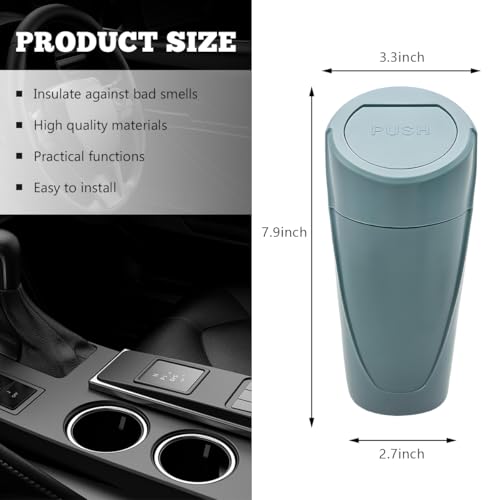 Car Trash Can Bin with Lid, Mini Vehicle Cup Holder Organizer Leakproof Garbage Bin, Waterproof Cup Type Trash Can Multi-Function Storage Container for RV Home Office (Black Green) - color: Black Green